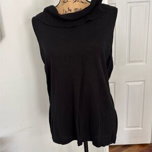 Liz Claiborne Black Knit Top high neck xl work business casual